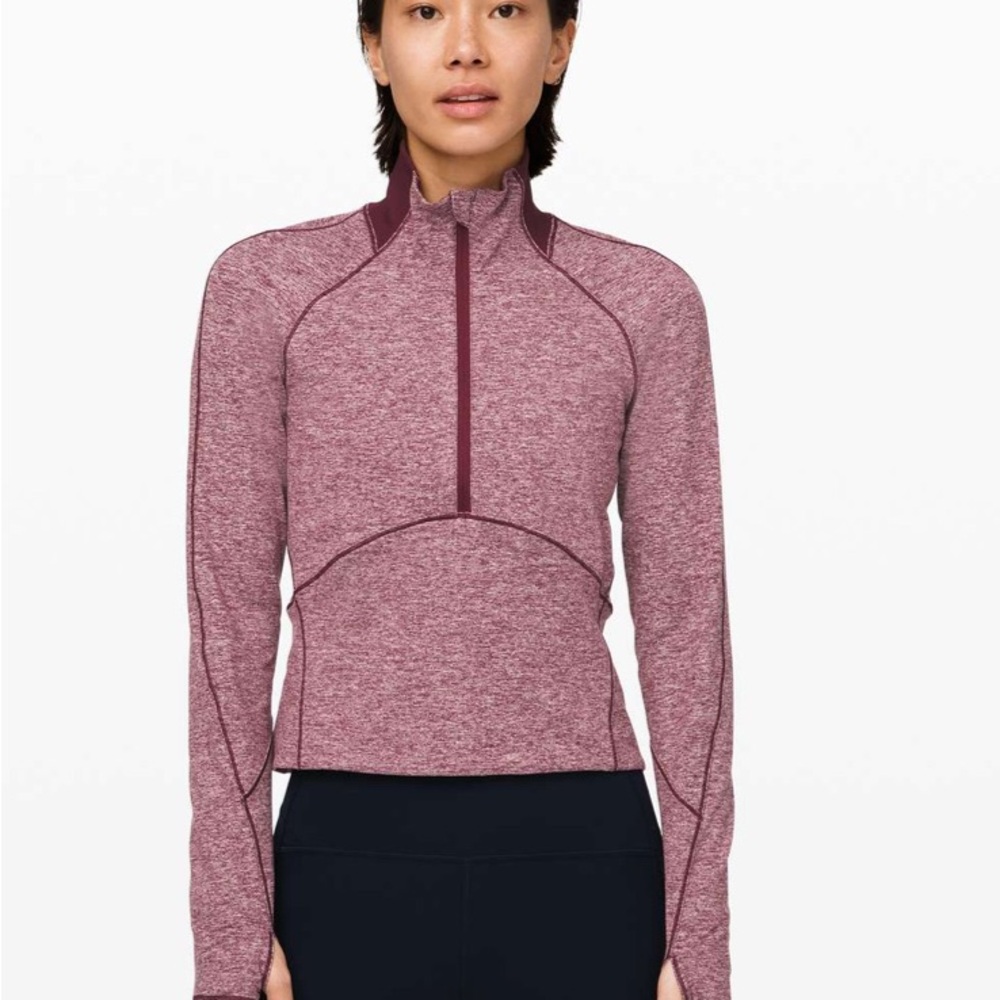 ✨ Lululemon Always Alert 1/2 Zip Heathered Garnet size 6